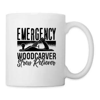 Emergency Woodcarver Stress Woodsman Wood Carver - Mug - white - Right