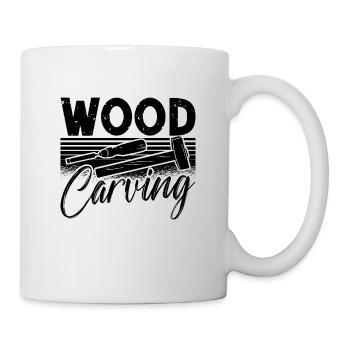 Sculpture sur bois Bûcheron Bûcheron Sculpteur - Mug blanc - blanc - Droite