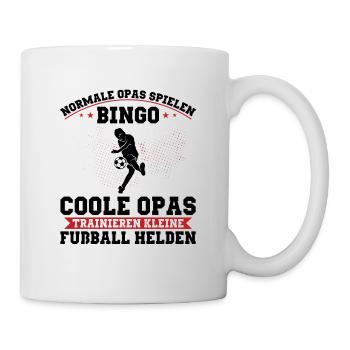 Fußball Opa Trainer Spruch Großvater Geschenkidee - Tasse - Weiß - Rechts