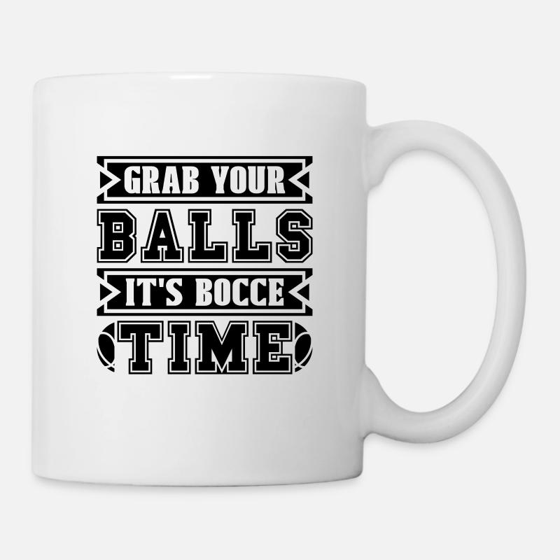 Attrapez vos couilles c’est pétanque pétanque joueur de pétanque - Mug blanc - blanc