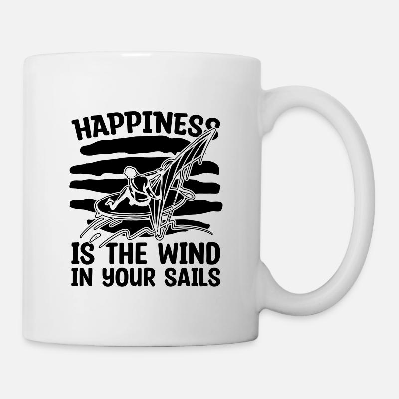 Happiness Is The Wind Wakeboard Windsurfing Lover - Mug - white