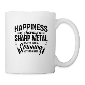 Happiness Is Shoving A Woodworking Woodturner - Mug - white - Right