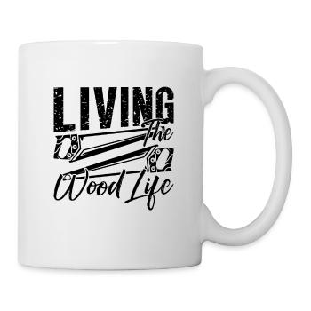 Living The Wood Life Loves Woodworking Woodturner - Mug - white - Right