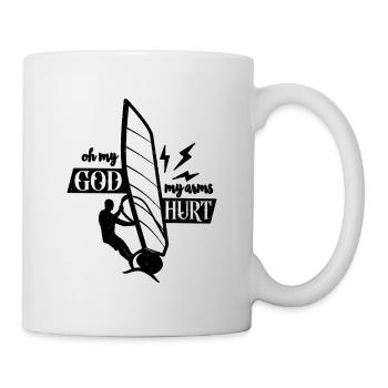 Oh mon dieu mes bras font mal à l’amateur de planche à voile wakeboard - Mug blanc - blanc - Droite
