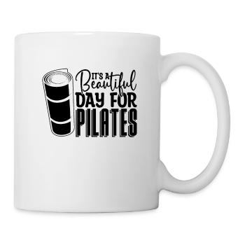 C’est une belle journée pour les amateurs de Pilates de méditation - Mug blanc - blanc - Droite
