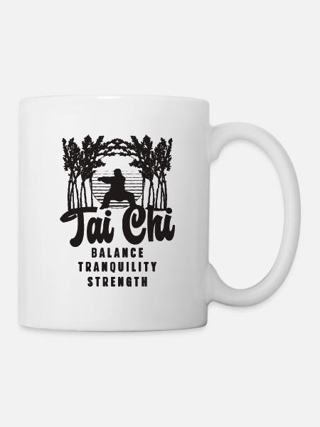 Tai Chi Équilibre Tranquillité Force Taijiquan - Mug blanc - blanc