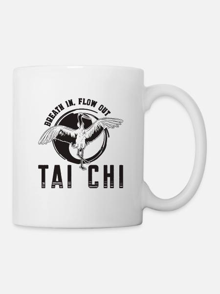 Breath In Flow Out Loves Tai Chi Chuan Meditation - Mug blanc - blanc