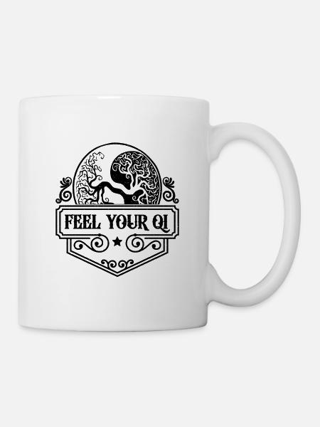 Sentez votre Qi Méditation Yin Yang Qigong Lover - Mug blanc - blanc