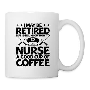 Grand-mère retraitée Pension Infirmière infirmière en soins infirmiers - Mug blanc - blanc - Droite