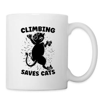 Climbing Saves Cats Bouldering Lover Rock Climber - Tasse - Weiß - Rechts