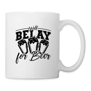 Will Belay For Beer Loves Sport Climbing Climber - Mug - white - Right