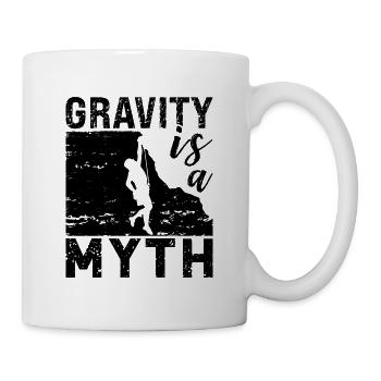 La gravité est un mythe Grimpeur de salle de bloc rétro - Mug blanc - blanc - Droite
