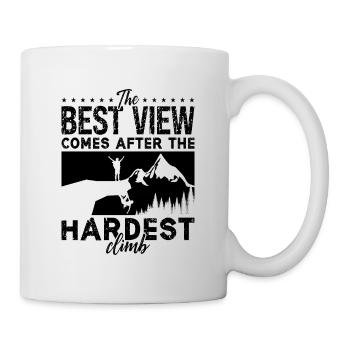 The Best View Comes After Bouldering Rock Climber - Mug - white - Right