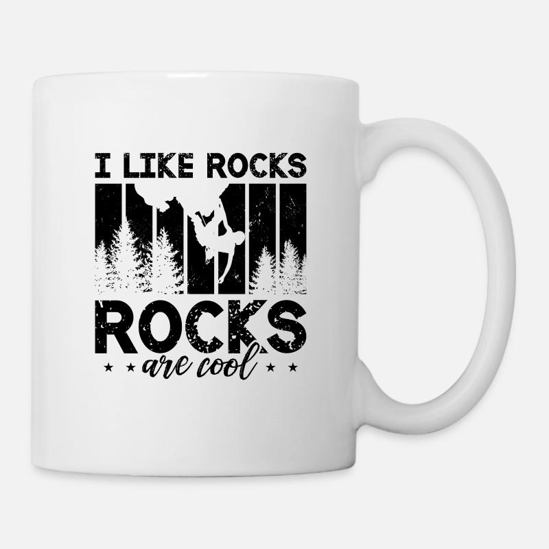 I Like Rocks Rocks Are Retro Climbing Rock Climber - Mug - white