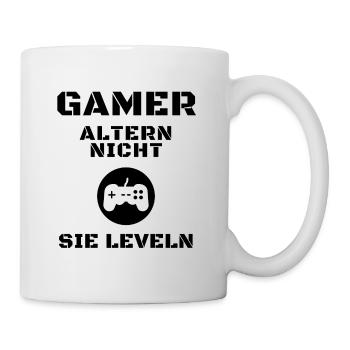 Gamer altern nicht, sie leveln - Video Game Zocken - Tasse - Weiß - Rechts