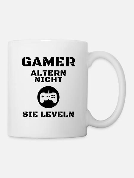 Gamer altern nicht, sie leveln - Video Game Zocken - Tasse - Weiß