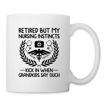 Grand-mère retraitée Pension Infirmière infirmière en soins infirmiers - Mug blanc - blanc - Droite
