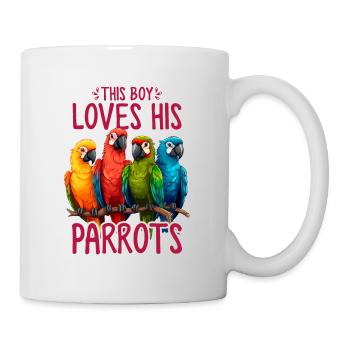 Vögel Papagei Lustige Jungen Papageiensittich - Tasse - Weiß - Rechts