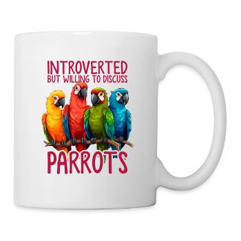 Drôle introverti Quaker Perroquet Moine Perruche Oiseau - Mug blanc - blanc - Droite