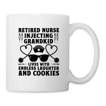Grand-mère retraitée Pension Infirmière infirmière en soins infirmiers - Mug blanc - blanc - Droite