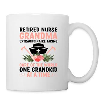 Grand-mère retraitée Pension Infirmière infirmière en soins infirmiers - Mug blanc - blanc - Droite