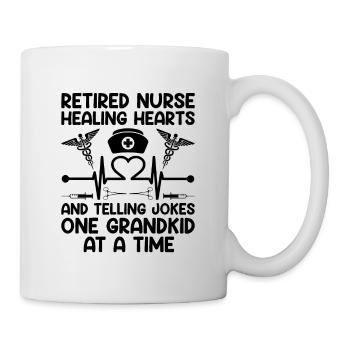 Grand-mère retraitée Pension Infirmière infirmière en soins infirmiers - Mug blanc - blanc - Droite