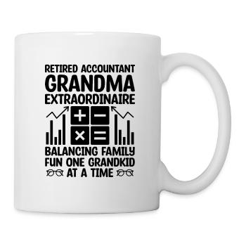Grand-mère à la retraite Pensioner Comptable Banque - Mug blanc - blanc - Droite
