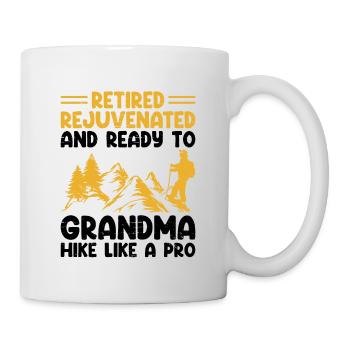 Randonnée Grand-mère retraitée Retraitée Pension Hiker Tre - Mug blanc - blanc - Droite