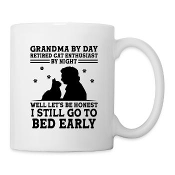 Amoureux des chats Grand-mère retraitée Retraité Propriétaire de chat Chat - Mug blanc - blanc - Droite