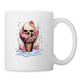 Totenkopf-Eiscreme-Halloween-Design - Tasse - Weiß - Rechts