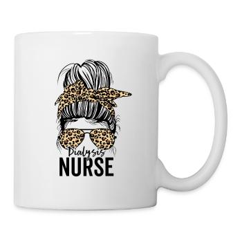Funny Dialysis Nurse Nephrology Messy Bun - Mug - white - Right