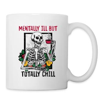 Squelette d’Halloween Malade mental mais totalement détendu - Mug blanc - blanc - Droite