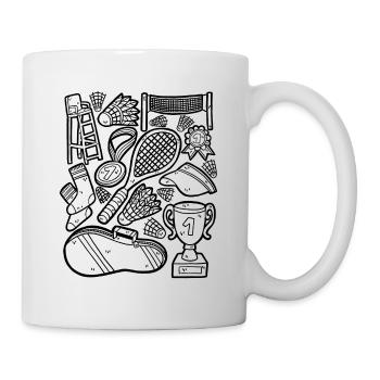 Badminton / Federball - Tasse - Weiß - Rechts