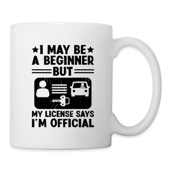 Permis de conduire passé Nouveau permis de conduire S - Mug blanc - blanc - Droite