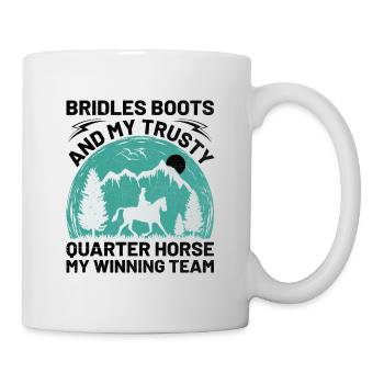 American Quarter Horse Equestrian Horse Lover Hors - Mug blanc - blanc - Droite