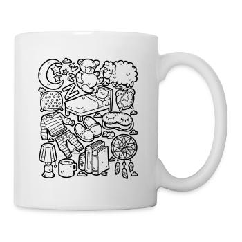 Bedtime Good Night Sleep Fatigue Bed - Mug - white - Right