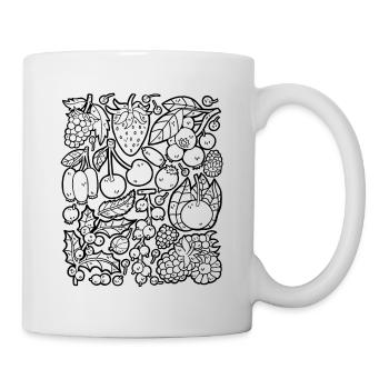 Berries: strawberries, raspberries, blueberries, cherries - Mug - white - Right
