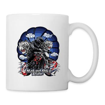 Naked bike rider. Riding a motorcycle. Biker. - Mug - white - Right