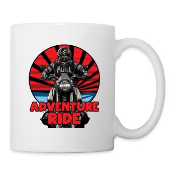 Adventure ride. Adventure bikers. Riding a motorcycle. - Mug - white - Right
