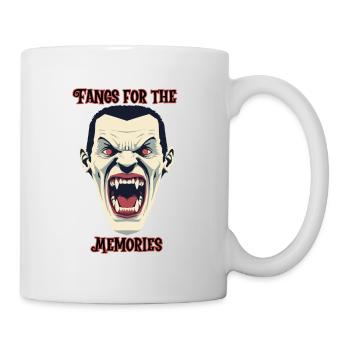 Dracula Vampir fletscht die Zähne, Halloween - Tasse - Weiß - Rechts