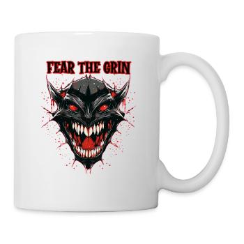 Dämonenkopf, Fürchte das Grinsen - Tasse - Weiß - Rechts