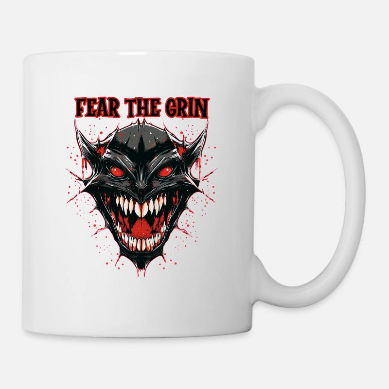 Dämonenkopf, Fürchte das Grinsen - Tasse - Weiß