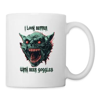 Lunettes de bière de goule démoniaque - Mug blanc - blanc - Droite