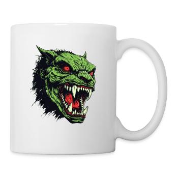 Tête d’Orc, Démon, Goule - Mug blanc - blanc - Droite