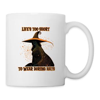 Witch, Life's too short to wear noring hats, - Mug - white - Right