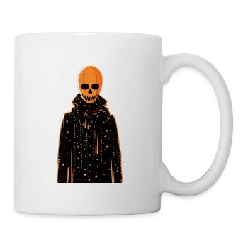 Ein orangefarbenes Skelett in einem Mantel - Tasse - Weiß - Rechts