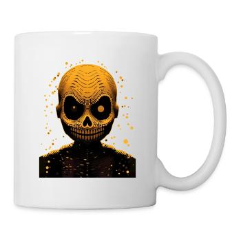A Creepy Yellow Skeleton Head, Hlloween - Mug - white - Right