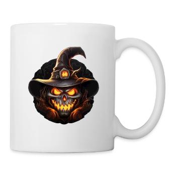 Scary black pumpkin witch - Mug - white - Right