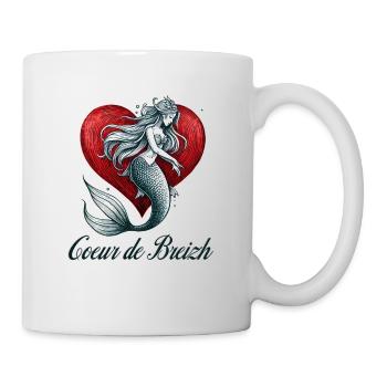 sirene coeur de breizh - Mug blanc - blanc - Droite