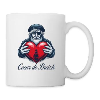 Cap-Hornier Herz von Breizh Brown - Tasse - Weiß - Rechts
